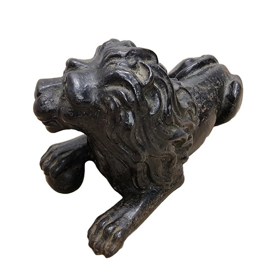 Image 1 of French Cast Iron Reclining Lion,