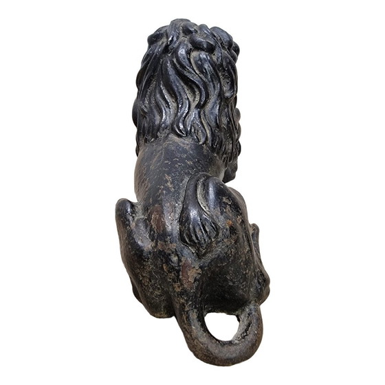 Image 1 of French Cast Iron Reclining Lion,