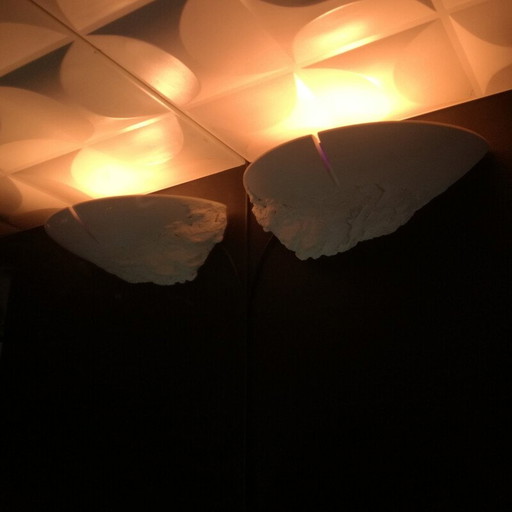 Set of 3 plaster wall lamps model 1424 for Sedap