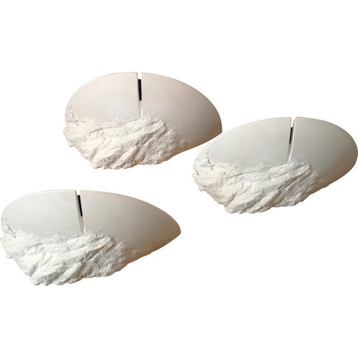 Set of 3 plaster wall lamps model 1424 for Sedap