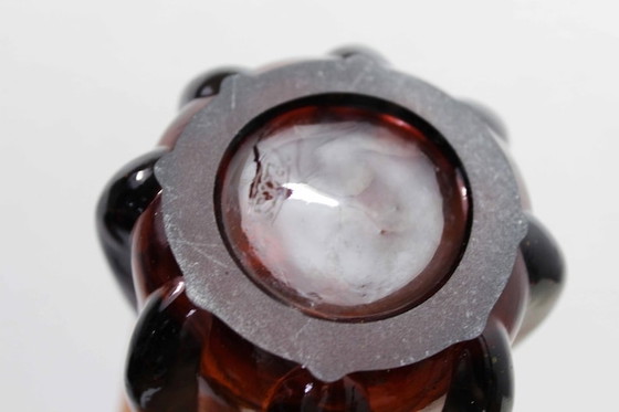 Image 1 of Vintage french amber glass vase