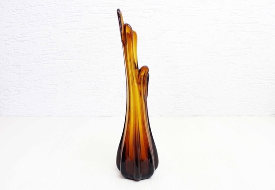 Image 1 of Vintage french amber glass vase