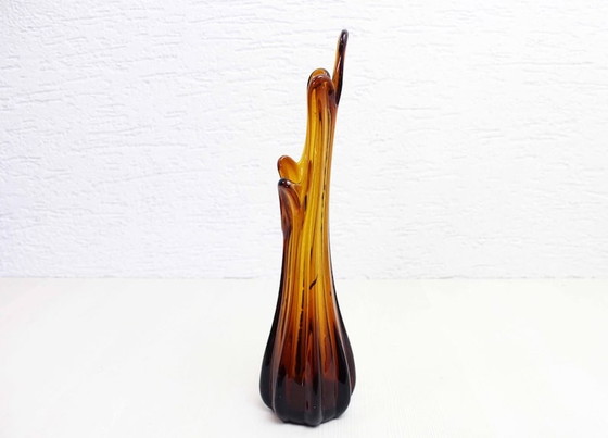 Image 1 of Vintage french amber glass vase