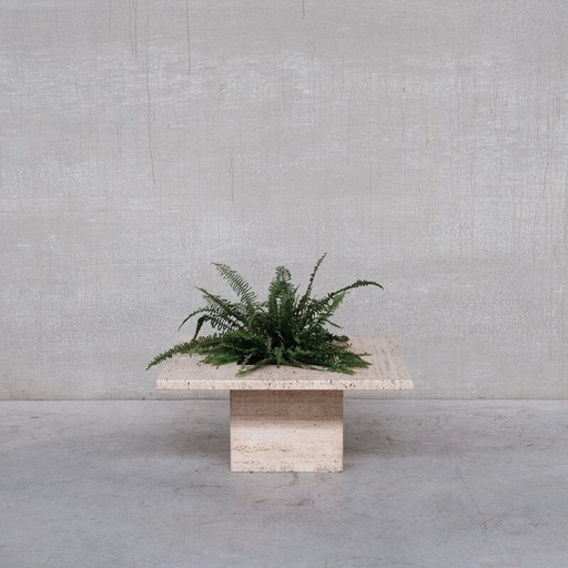 Vintage travertine coffee table, Belgium 1970