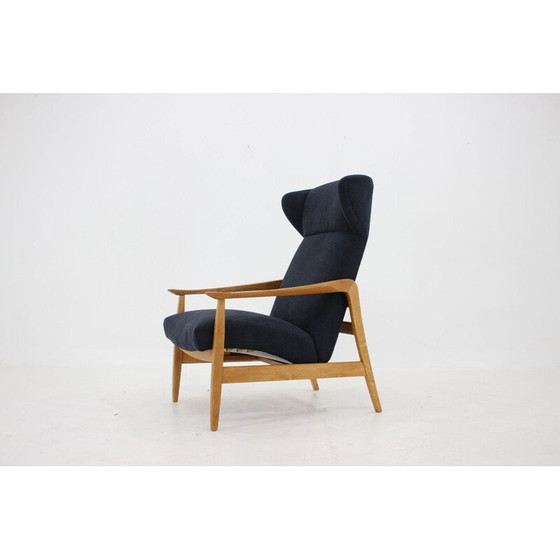 Image 1 of Vintage oak recliner, Czechoslovakia 1960