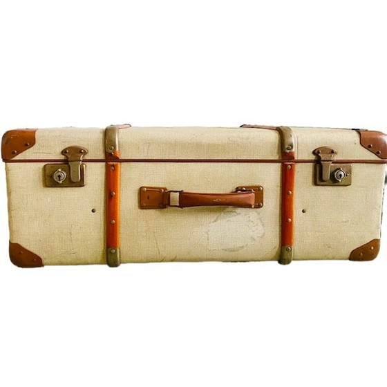 Image 1 of Vintage cabin trunk brocante beige leather xl