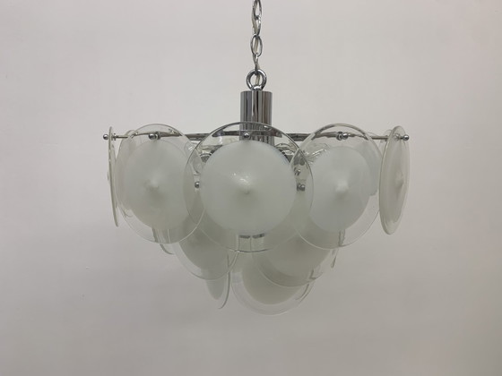 Image 1 of Vistosi Disc Chandelier Murano Glass - 1970s, Italian