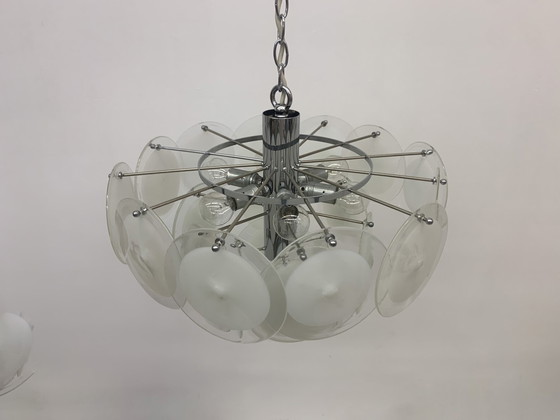 Image 1 of Vistosi Disc Chandelier Murano Glass - 1970s, Italian