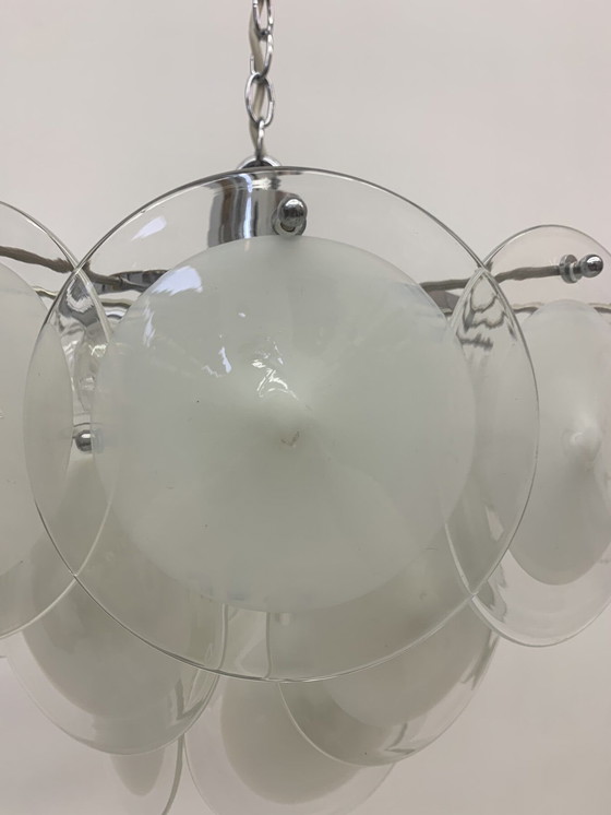 Image 1 of Vistosi Disc Chandelier Murano Glass - 1970s, Italian