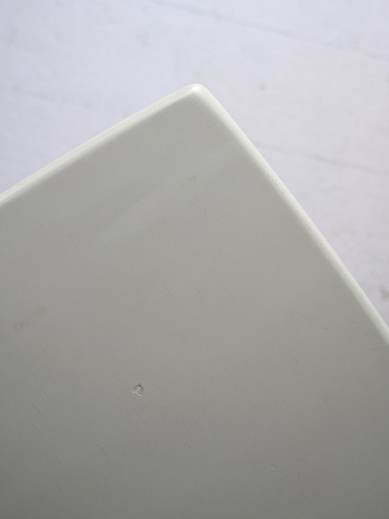 Image 1 of 1960S Vintage Wooden Vanity With Adjustable Mirror, White Painted Dressing Table
