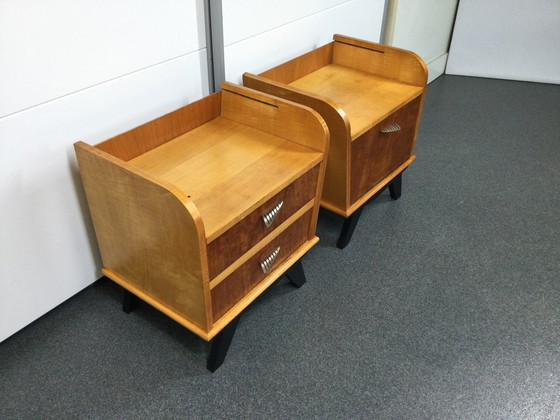 Image 1 of 2x Table de chevet vintage des années 1960