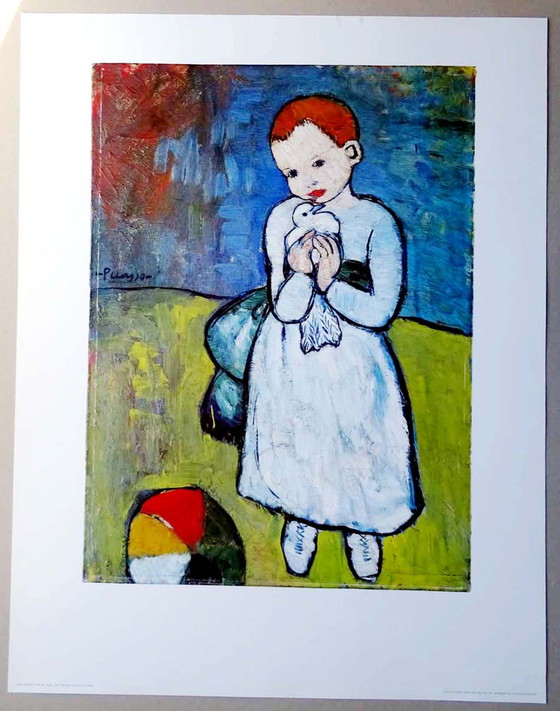Image 1 of Picasso - Kind mit Taube 1901 - Achenbach Art Collection 1995 - offset lithograph