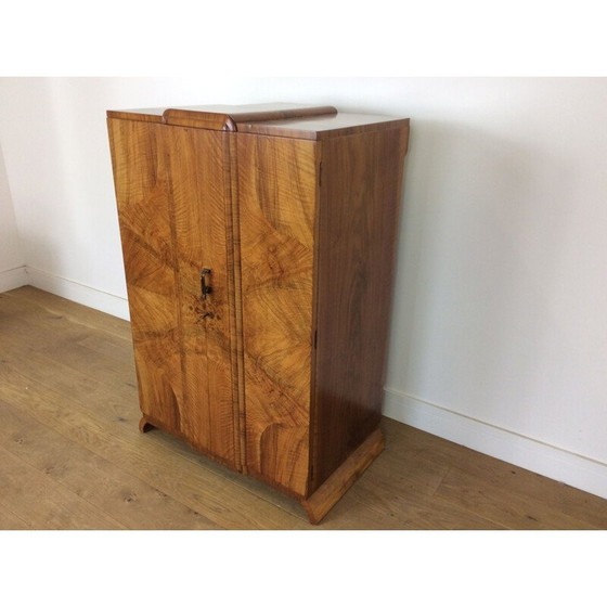 Image 1 of Vintage english walnut wardrobe, 1930