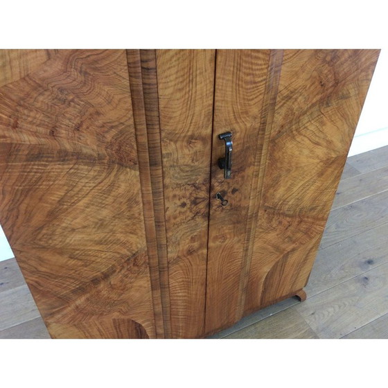 Image 1 of Vintage english walnut wardrobe, 1930
