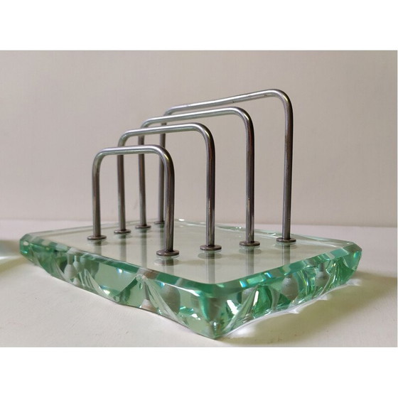 Image 1 of Set da scrivania in cristallo vintage di Fontana Arte, 1930