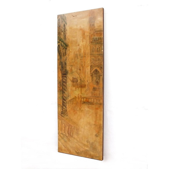 Image 1 of Vintage wood panel decal by Turin Aloisi De Cavero Girardi, Italy 1955