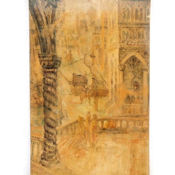 Image 1 of Vintage wood panel decal by Turin Aloisi De Cavero Girardi, Italy 1955