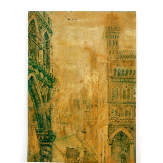 Image 1 of Vintage wood panel decal by Turin Aloisi De Cavero Girardi, Italy 1955