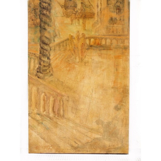 Image 1 of Vintage wood panel decal by Turin Aloisi De Cavero Girardi, Italy 1955