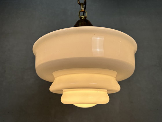 Image 1 of Art deco opaline pendant lamp