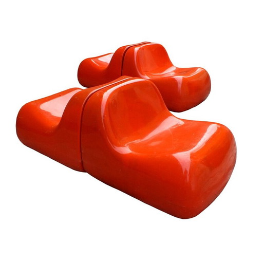 Vintage fiberglass jumbo chair by Alberto Rosselli for Saporiti, Italy 1968