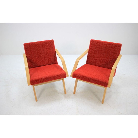 Image 1 of 2 vintage  Czechoslovakian armchairs in bentwood,1958