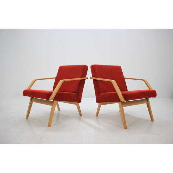 Image 1 of 2 vintage  Czechoslovakian armchairs in bentwood,1958