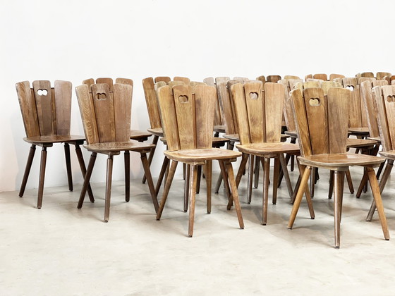 Image 1 of Xl lot of brutalist dining chairs
