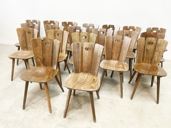 Image 1 of Xl lot of brutalist dining chairs