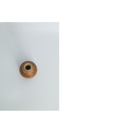 Image 1 of Vintage brown stoneware collectible vase by Gunnar Borg for Höganäs Keramik, Sweden 1960