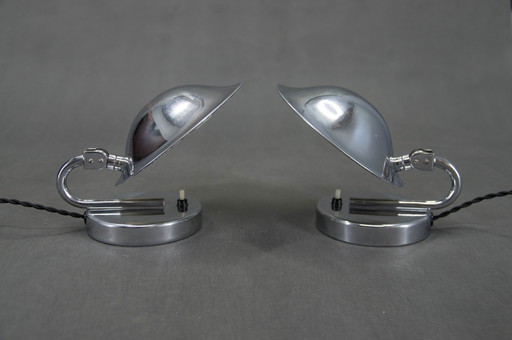 Set Fo Two Table/Bedside Lamps By Napako, 1930S