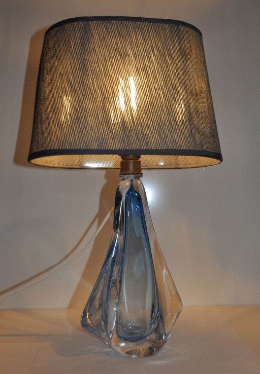 Val Saint-Lambert table lamp Crystal/Blue