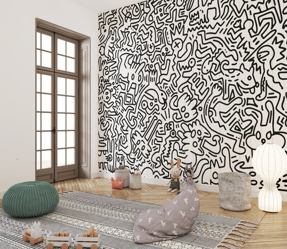 Image 1 of Keith Haring Pop-Art Wallpaper Peel-And-Stick Mural