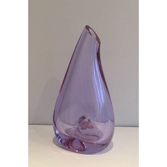 Image 1 of Vintage piriform glass vase, France 1970s