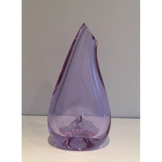 Image 1 of Vintage piriform glass vase, France 1970s