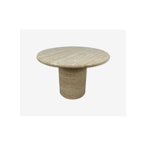 Round vintage travertine coffee table