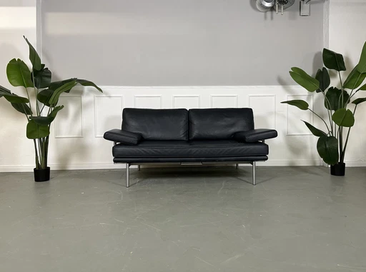 Walter Knoll Living Platform Sofa Leather Dark Blue Designer