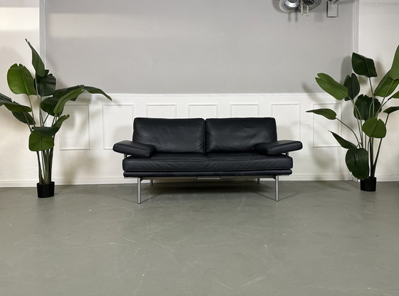 Image 1 of Walter Knoll Living Platform Sofa Leather Dark Blue Designer