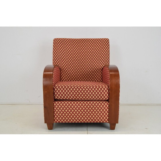Image 1 of Poltrona vintage in tessuto e legno, Cecoslovacchia anni '80