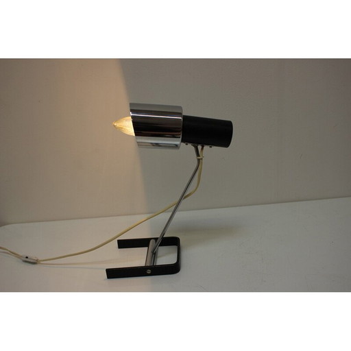 Vintage table lamp in metal, chrome and steel for Napako, Czechoslovakia 1960