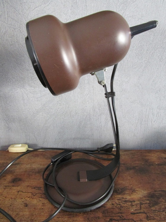 Image 1 of Lampada da scrivania vintage marrone