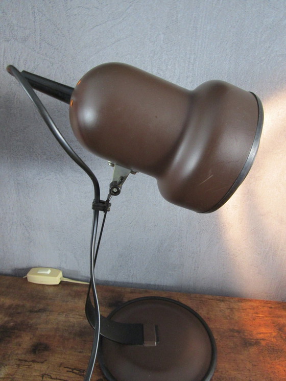 Image 1 of Lampada da scrivania vintage marrone