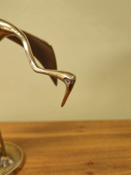 Image 1 of Vintage Brass Bird Crane Heron
