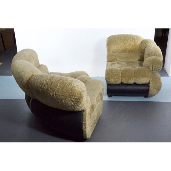 Image 1 of Vintage Space Age faux leather living room set by Adriano Piazzesi, Italy 1970
