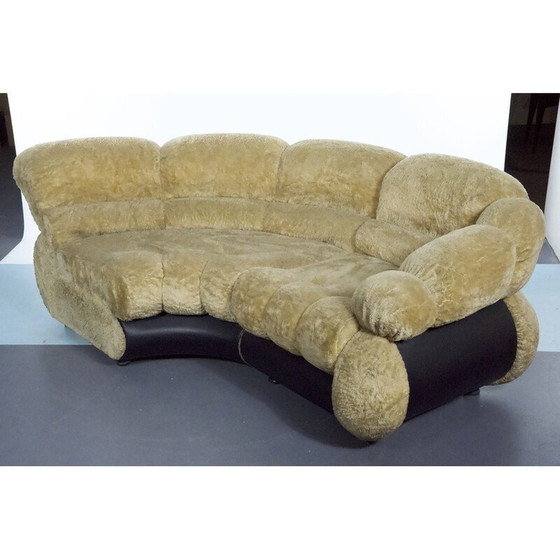 Image 1 of Vintage Space Age faux leather living room set by Adriano Piazzesi, Italy 1970
