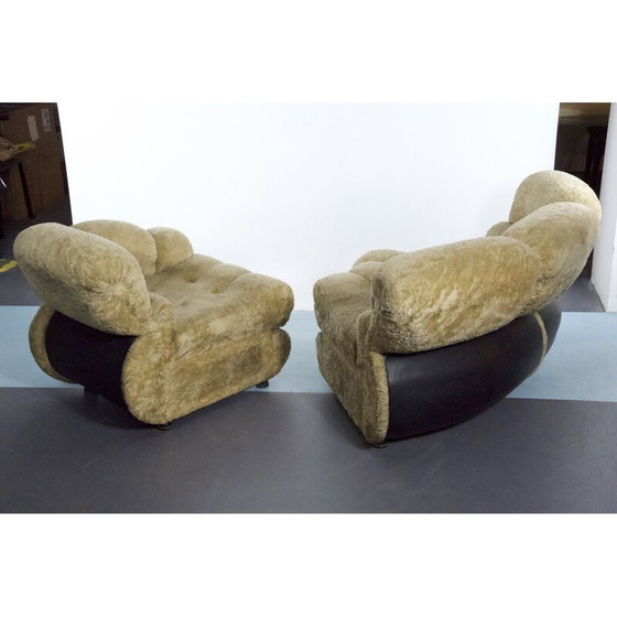 Image 1 of Vintage Space Age faux leather living room set by Adriano Piazzesi, Italy 1970