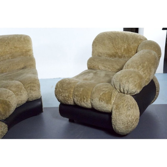 Image 1 of Vintage Space Age faux leather living room set by Adriano Piazzesi, Italy 1970