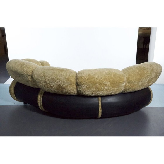 Image 1 of Vintage Space Age faux leather living room set by Adriano Piazzesi, Italy 1970