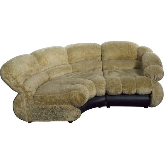 Image 1 of Vintage Space Age faux leather living room set by Adriano Piazzesi, Italy 1970