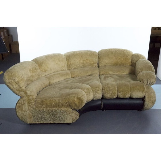 Image 1 of Vintage Space Age faux leather living room set by Adriano Piazzesi, Italy 1970